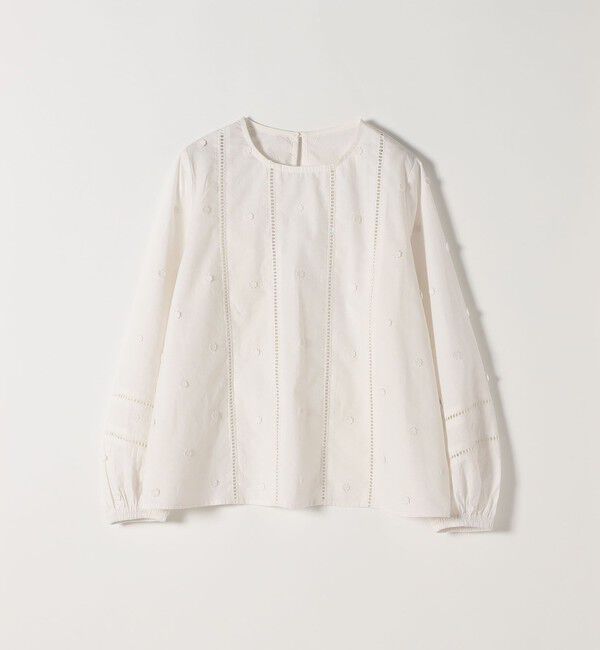 SHIPS any「【WEB限定】SHIPS any:〈洗濯機可能〉フラワー モチーフ ハシゴレース クルーネック ブラウス」|シャツ・ブラウス|