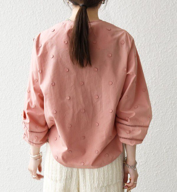 SHIPS any「【WEB限定】SHIPS any:〈洗濯機可能〉フラワー モチーフ ハシゴレース クルーネック ブラウス」|シャツ・ブラウス|