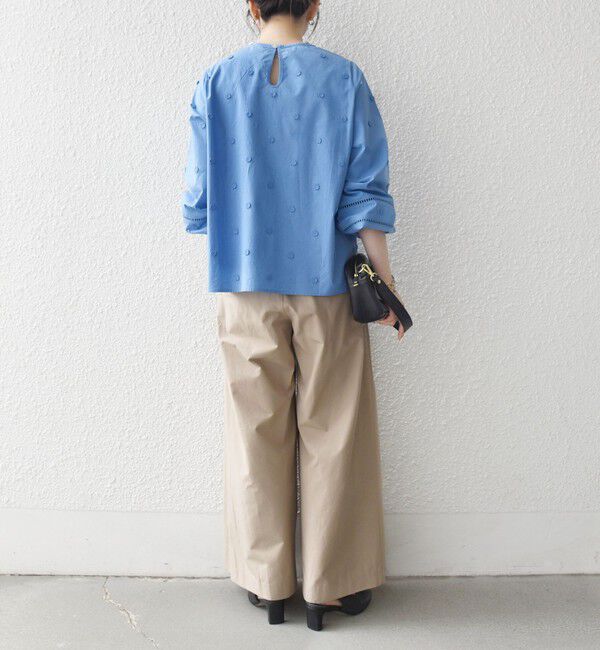 SHIPS any「【WEB限定】SHIPS any:〈洗濯機可能〉フラワー モチーフ ハシゴレース クルーネック ブラウス」|シャツ・ブラウス|