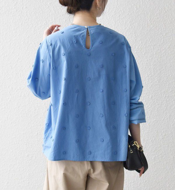 SHIPS any「【WEB限定】SHIPS any:〈洗濯機可能〉フラワー モチーフ ハシゴレース クルーネック ブラウス」|シャツ・ブラウス|