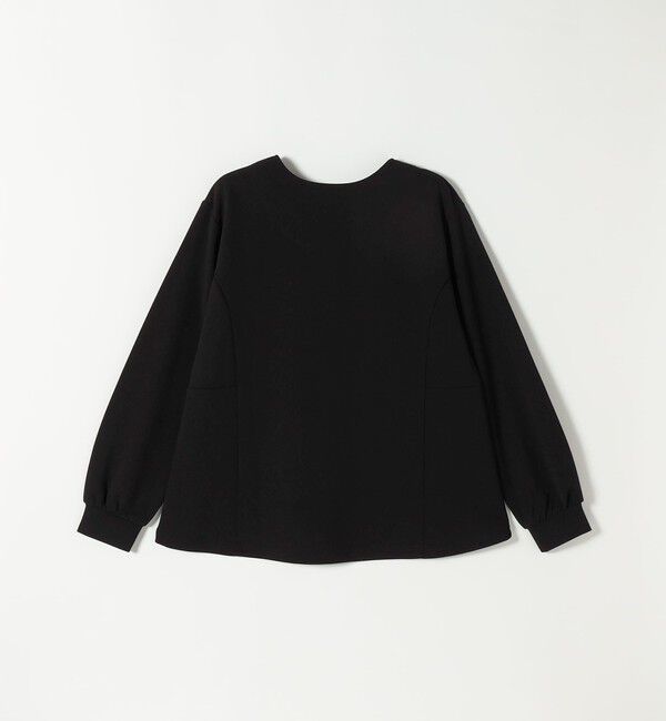 quaranciel「《予約》quaranciel:〈洗濯機可能〉カットジョーゼット Vネック ジップ カーディガン」|カーディガン|