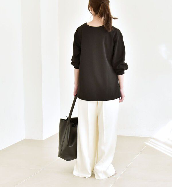 quaranciel「《予約》quaranciel:〈洗濯機可能〉カットジョーゼット Vネック ジップ カーディガン」|カーディガン|