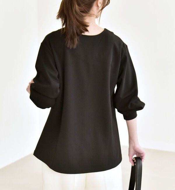 quaranciel「《予約》quaranciel:〈洗濯機可能〉カットジョーゼット Vネック ジップ カーディガン」|カーディガン|