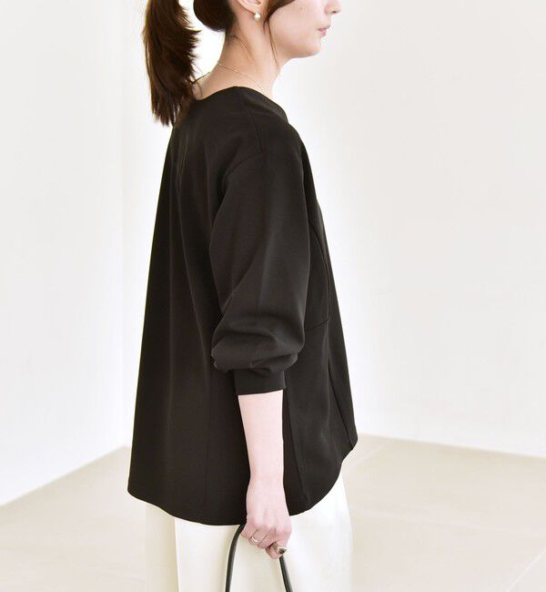 quaranciel「《予約》quaranciel:〈洗濯機可能〉カットジョーゼット Vネック ジップ カーディガン」|カーディガン|