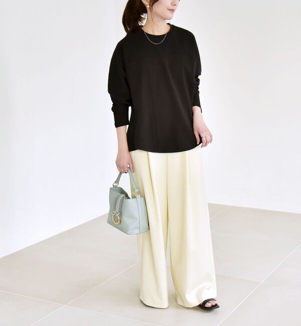 quaranciel「《予約》quaranciel:〈洗濯機可能〉カットジョーゼット ドッキング フレア プルオーバー」|Tシャツ・カットソー|