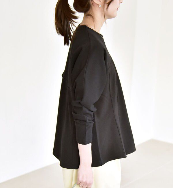 quaranciel「《予約》quaranciel:〈洗濯機可能〉カットジョーゼット ドッキング フレア プルオーバー」|Tシャツ・カットソー|