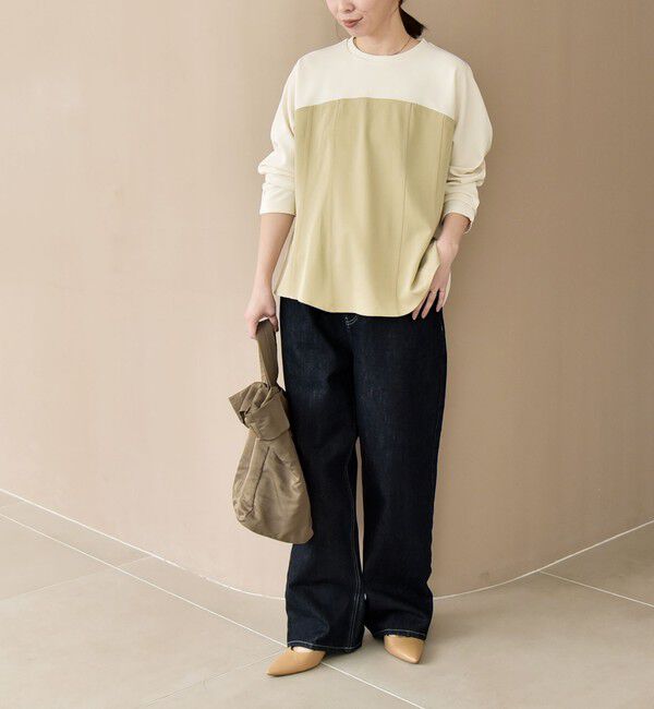 quaranciel「《予約》quaranciel:〈洗濯機可能〉カットジョーゼット ドッキング フレア プルオーバー」|Tシャツ・カットソー|