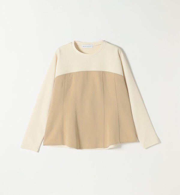 quaranciel「《予約》quaranciel:〈洗濯機可能〉カットジョーゼット ドッキング フレア プルオーバー」|Tシャツ・カットソー|