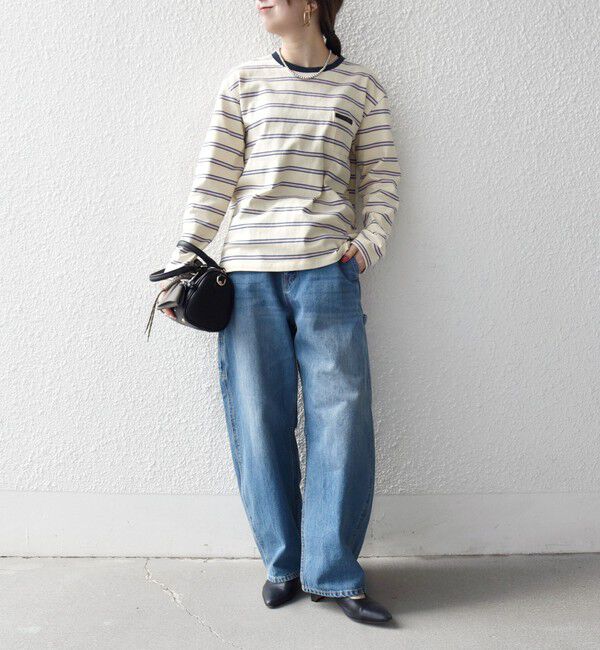 SHIPS any「《予約》SHIPS any:〈洗濯機可能〉マルチボーダー リンガー ロンTEE」|Tシャツ・カットソー|