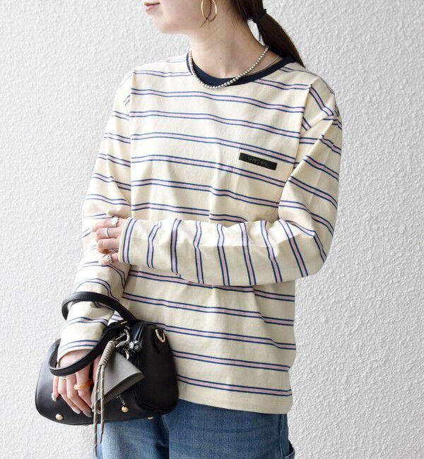 SHIPS any「《予約》SHIPS any:〈洗濯機可能〉マルチボーダー リンガー ロンTEE」|Tシャツ・カットソー|