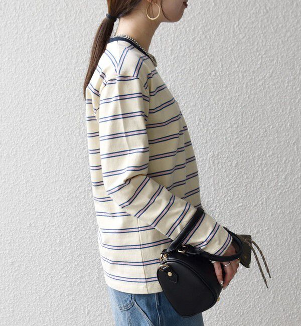 SHIPS any「《予約》SHIPS any:〈洗濯機可能〉マルチボーダー リンガー ロンTEE」|Tシャツ・カットソー|