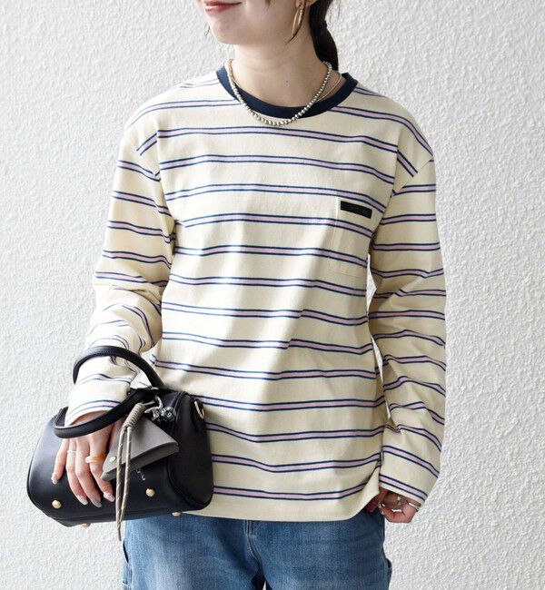 SHIPS any「《予約》SHIPS any:〈洗濯機可能〉マルチボーダー リンガー ロンTEE」|Tシャツ・カットソー|