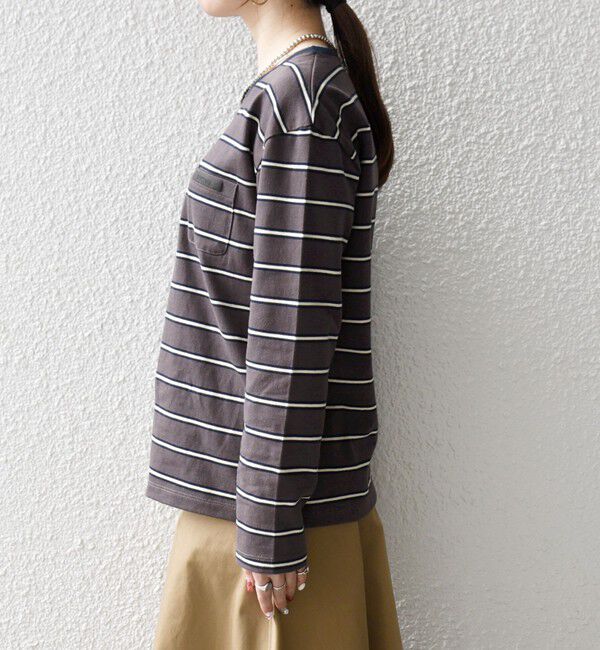 SHIPS any「《予約》SHIPS any:〈洗濯機可能〉マルチボーダー リンガー ロンTEE」|Tシャツ・カットソー|