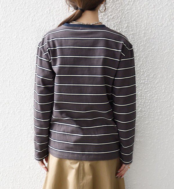 SHIPS any「《予約》SHIPS any:〈洗濯機可能〉マルチボーダー リンガー ロンTEE」|Tシャツ・カットソー|