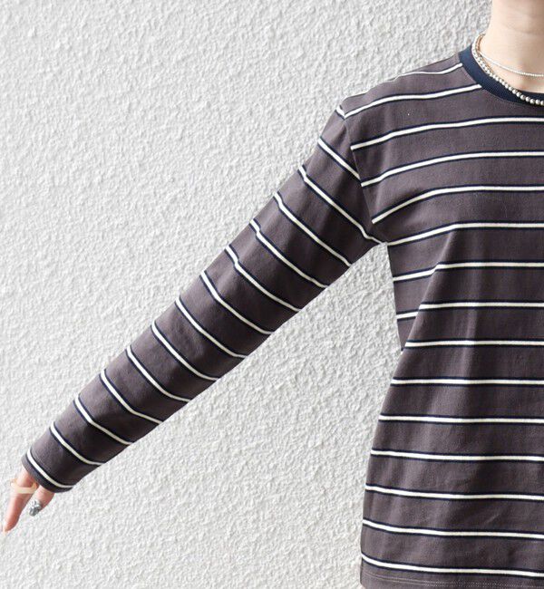 SHIPS any「《予約》SHIPS any:〈洗濯機可能〉マルチボーダー リンガー ロンTEE」|Tシャツ・カットソー|