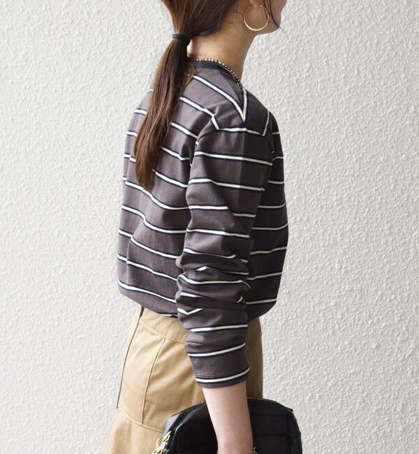 SHIPS any「《予約》SHIPS any:〈洗濯機可能〉マルチボーダー リンガー ロンTEE」|Tシャツ・カットソー|