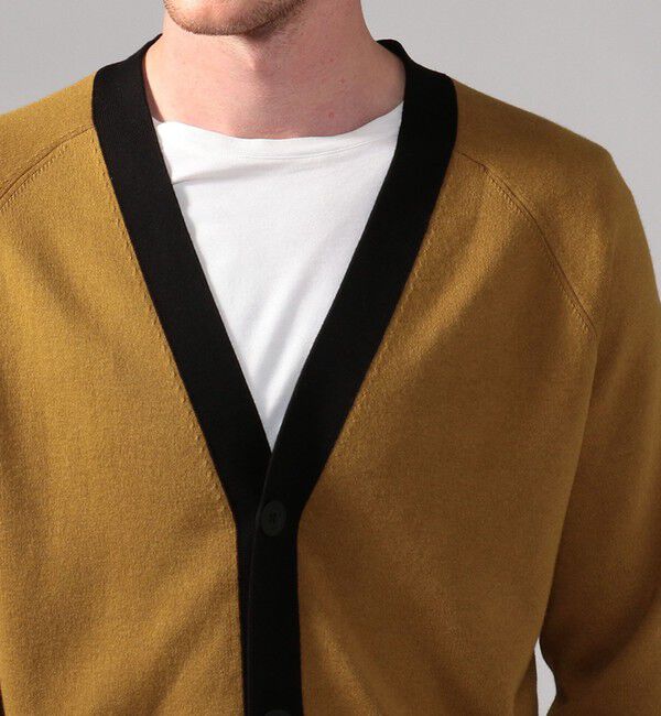 CABaN「CABaN コットンカシミヤ バイカラーVネックカーディガン」|カーディガン|