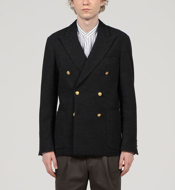 TOMORROWLAND MENS「ウールコットンダブルニット ダブルブレステッド6Bブレザー」|テーラードジャケット|