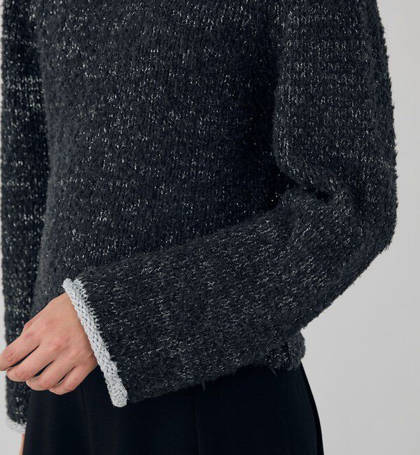DES PRES「グリッターウールファー ラウンドネックプルオーバー」|ニット・セーター|