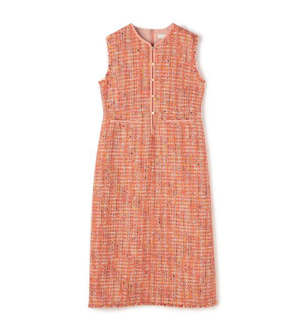 Ballsey「シャイニーカラーツイード ストレートジャンパースカート」|ジャンパースカート|26 オレンジ系