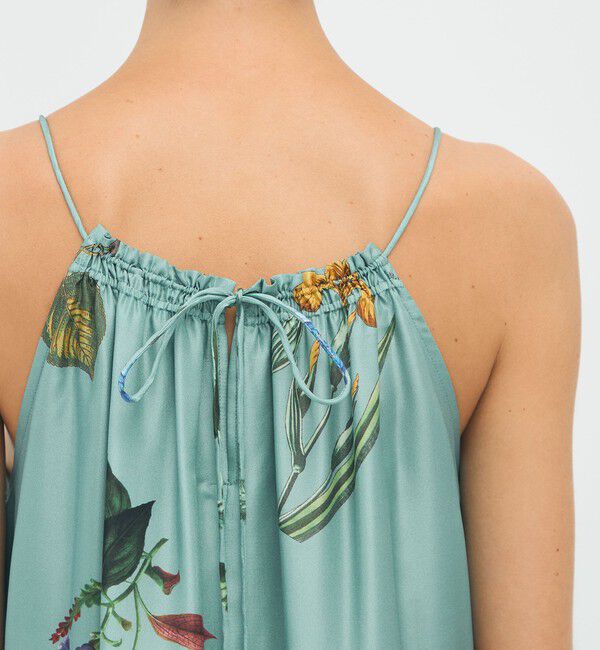 CABaN「CABaN シルク Green Showerプリント キャミソールワンピース」|ワンピース|