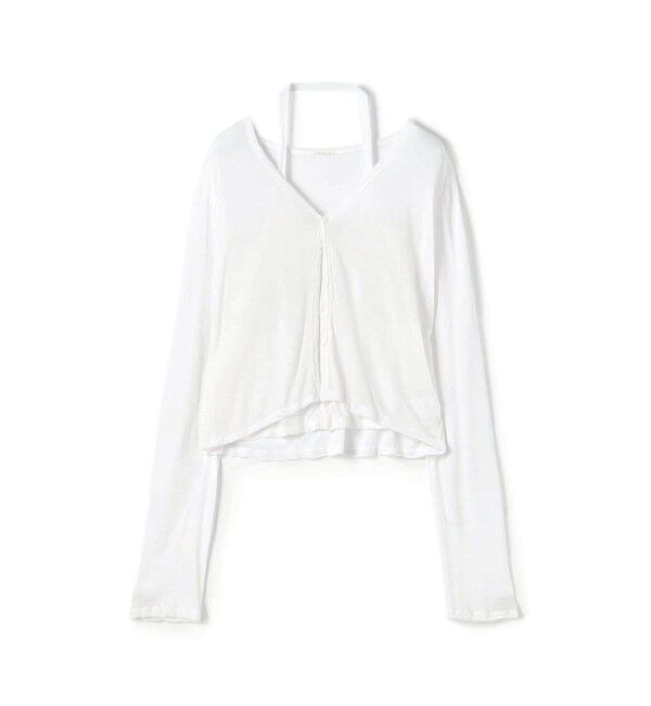 GALERIE VIE「レーヨンカシミヤジャージー ホルターネックコンビカーディガン」|カーディガン|11 ホワイト