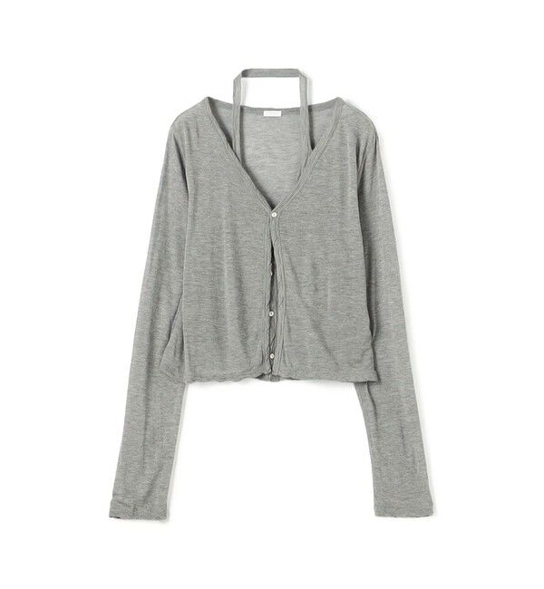 GALERIE VIE「レーヨンカシミヤジャージー ホルターネックコンビカーディガン」|カーディガン|13 ライトグレー
