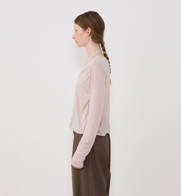 GALERIE VIE「レーヨンカシミヤジャージー ホルターネックコンビカーディガン」|カーディガン|