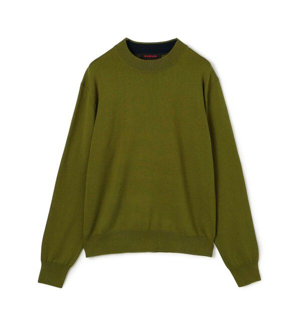 CABaN「コットンカシミヤ プレーンモックネックプルオーバー」|ニット・セーター|57 カーキ