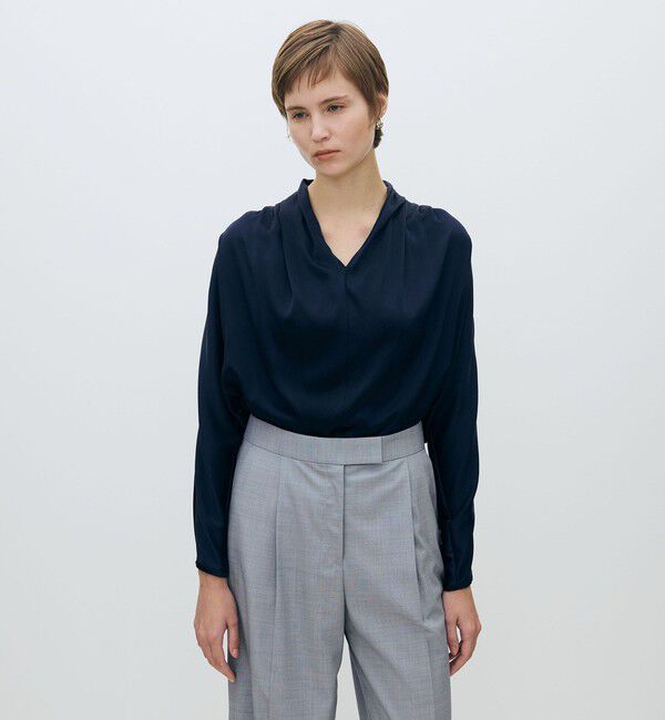 TOMORROWLAND collection「ウォッシャブルサテン ドレープブラウス」|シャツ・ブラウス|