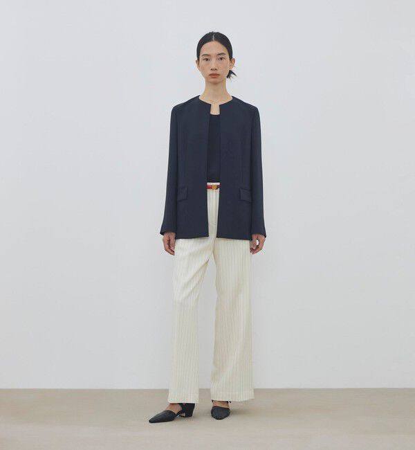 DES PRES「ライトダブルクロス ノーカラージャケット」|ノーカラージャケット|