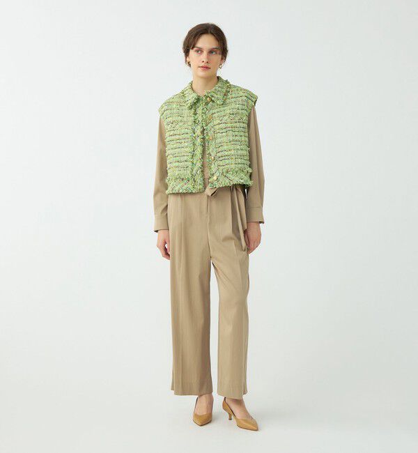 Ballsey「プレリーツイード ステンカラーショートジレ」|ベスト・ジレ|