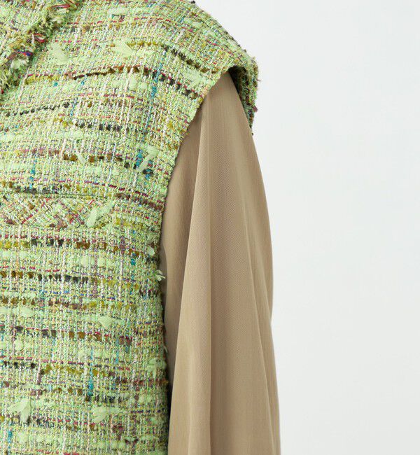 Ballsey「プレリーツイード ステンカラーショートジレ」|ベスト・ジレ|