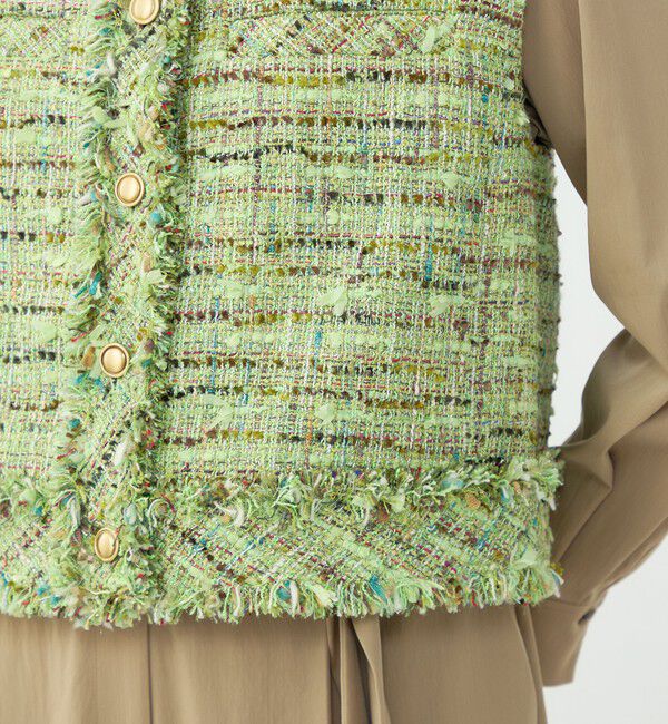 Ballsey「プレリーツイード ステンカラーショートジレ」|ベスト・ジレ|