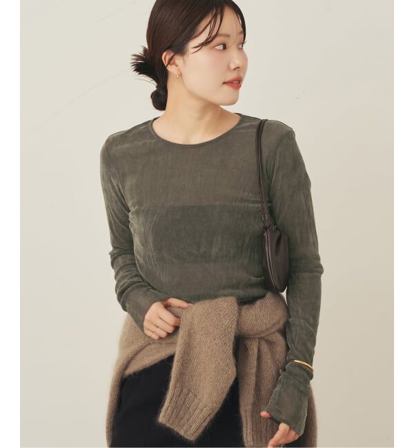 Plage「《一部カラーWEB限定追加》Flocky Mesh ロンT」|Tシャツ・カットソー|グレー