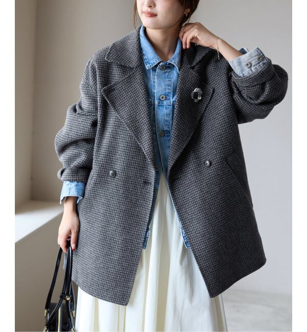 souple wool ダブルフェイスミドルコート（SLOBE IENA）｜ルミネの