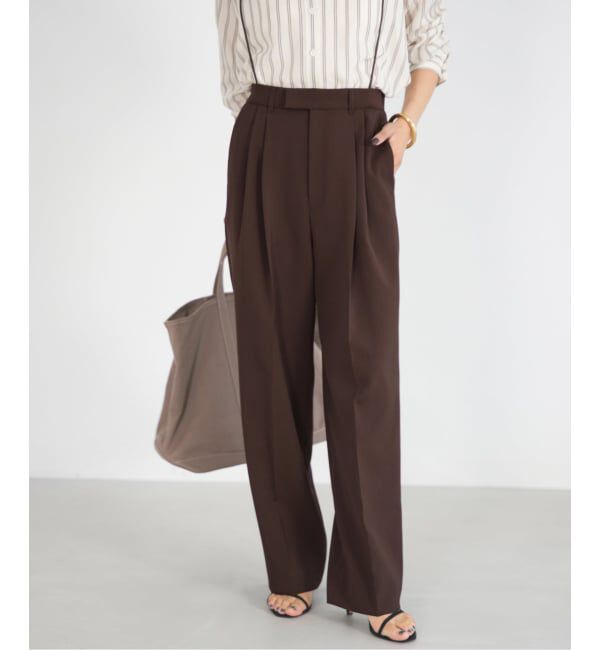 IENA「サスペンダーダブルクロスパンツ」|スラックス|