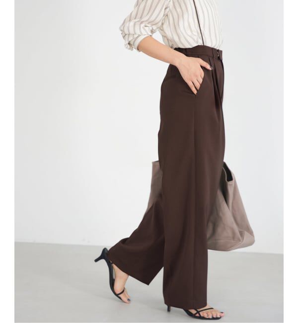 IENA「サスペンダーダブルクロスパンツ」|スラックス|