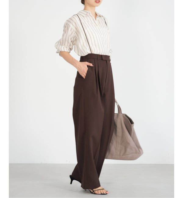 IENA「サスペンダーダブルクロスパンツ」|スラックス|