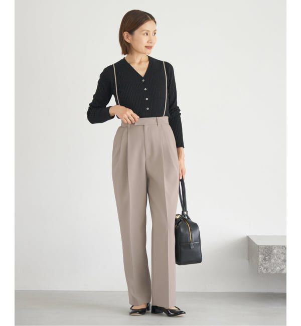 IENA「サスペンダーダブルクロスパンツ」|スラックス|