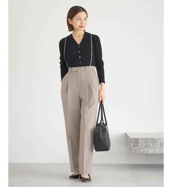 IENA「サスペンダーダブルクロスパンツ」|スラックス|