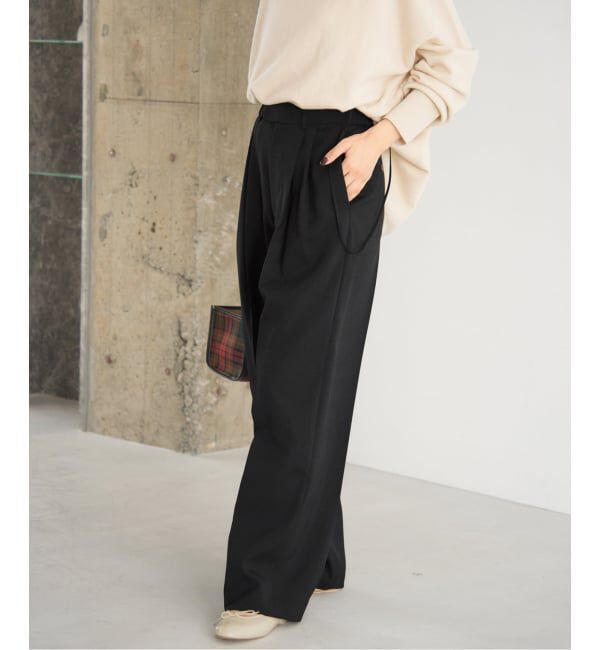 IENA「サスペンダーダブルクロスパンツ」|スラックス|