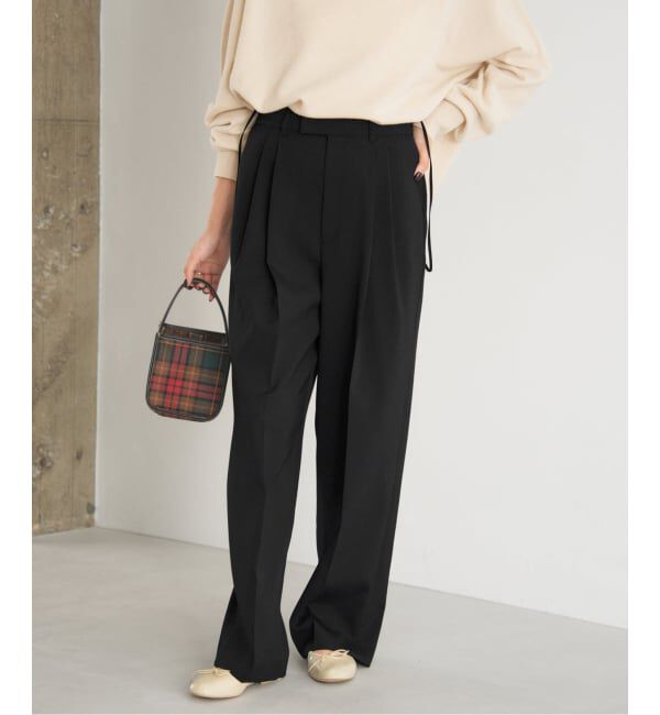 IENA「サスペンダーダブルクロスパンツ」|スラックス|