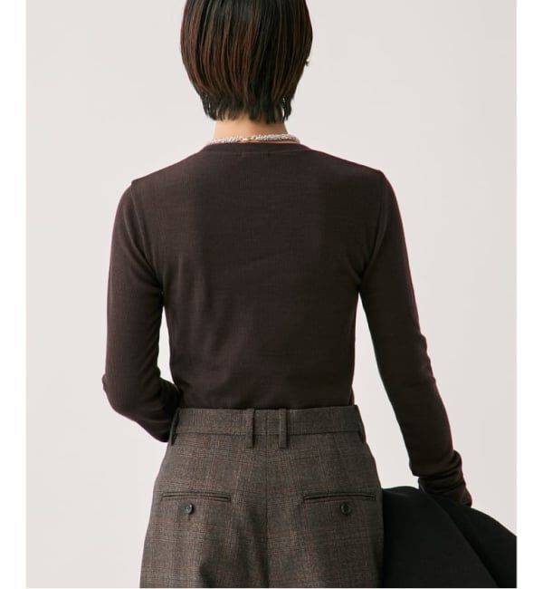 VERMEIL par iena「《追加》wool100 RIB クループルオーバー」|Tシャツ・カットソー|