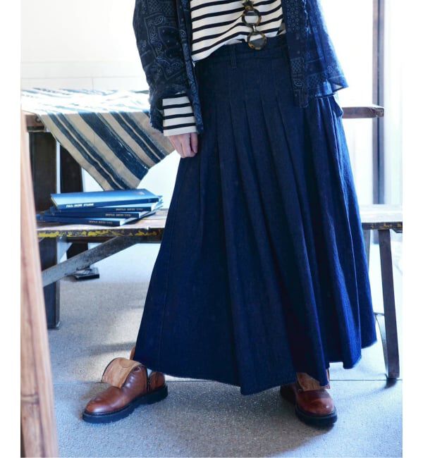 journal standard luxe「10OZデニムタックスカート」|スカート|ネイビー