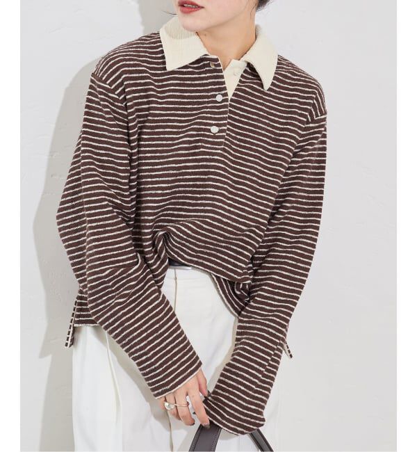 JOURNAL STANDARD「《予約》パイルボーダーポロシャツ」|Tシャツ・カットソー|