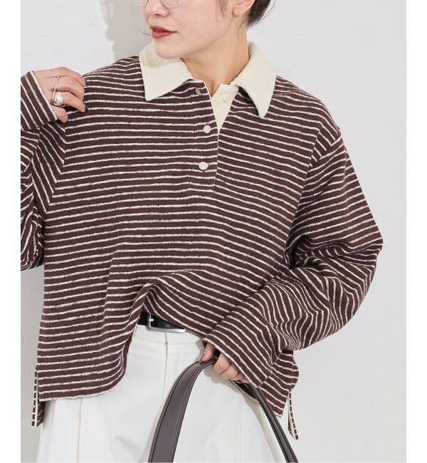JOURNAL STANDARD「《予約》パイルボーダーポロシャツ」|Tシャツ・カットソー|
