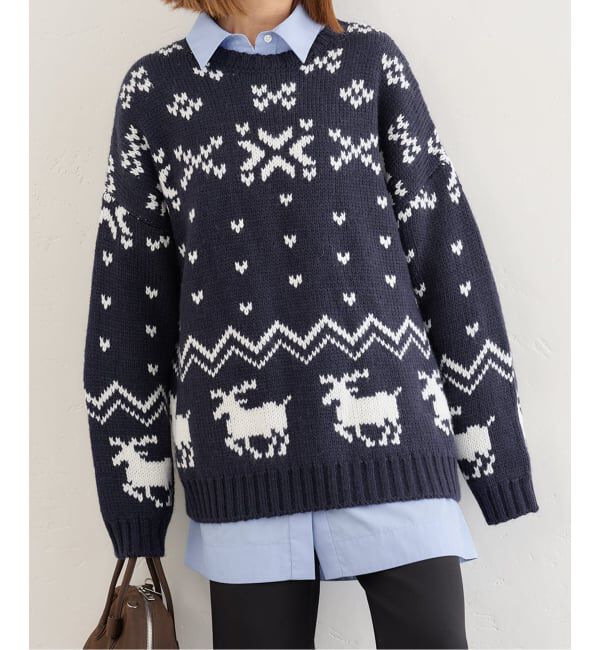 U by SPICK&SPAN「ノルディックニットプルオーバー」|ニット・セーター|ネイビー