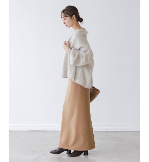 NOBLE「《追加》【洗える】コンフォートジャージーライクタイトスカート7」|スカート|