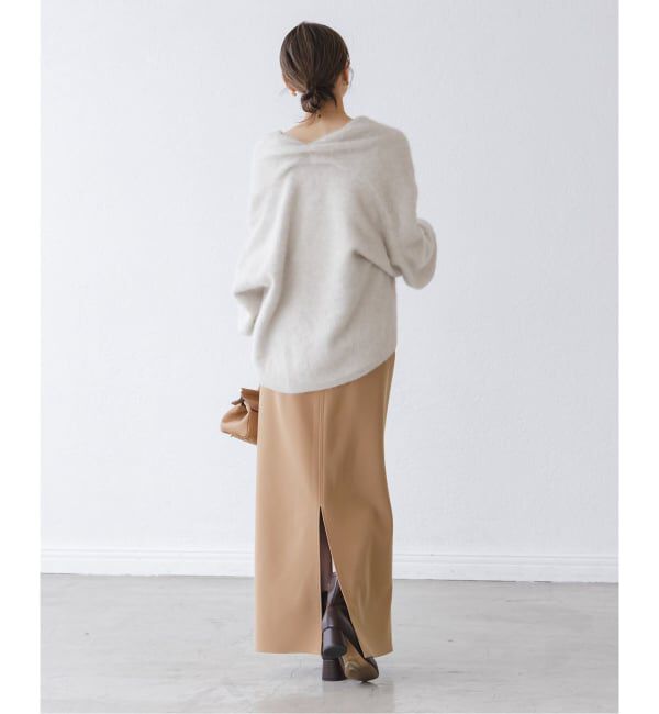 NOBLE「《追加》【洗える】コンフォートジャージーライクタイトスカート7」|スカート|